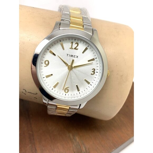 Timex Women's Watch TW2V35900 Quartz Silver Dial Two Tone Stainless Steel 32mm - Picture 11 of 14